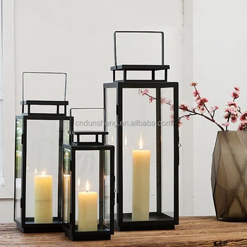Chinese Vintage Pastorable Iron Glass Candlestick Outdoor Garden