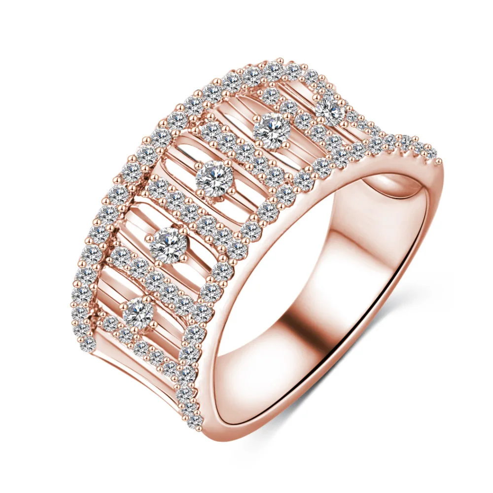 

LZESHINES New Model 2018 Diamond Couple Rings Women Men Cubic Zircon Wedding Ring CRI0017, Gold silver rose gold
