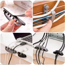 10Pcs Line Wire USB Charger Cable Holder Cord Clips convenient Desk Organiser