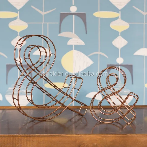 China Home Decor Factory Copper Metal Wire Decorative Ampersand Home Decor Factory Copper Metal Wire