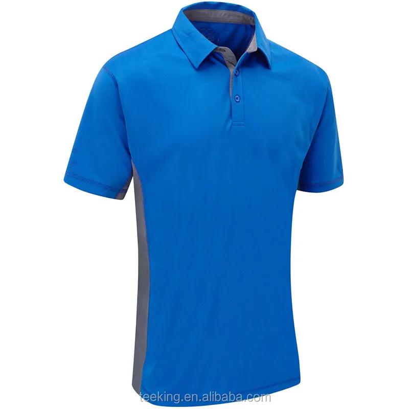 Mens Sport Contrast Panel Short Sleeve Performance Golf Polo Shirt ...