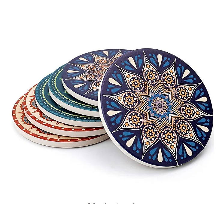 

Hot Selling absorbent mandalas ceramic coaster sublimation blank coaster for drinks