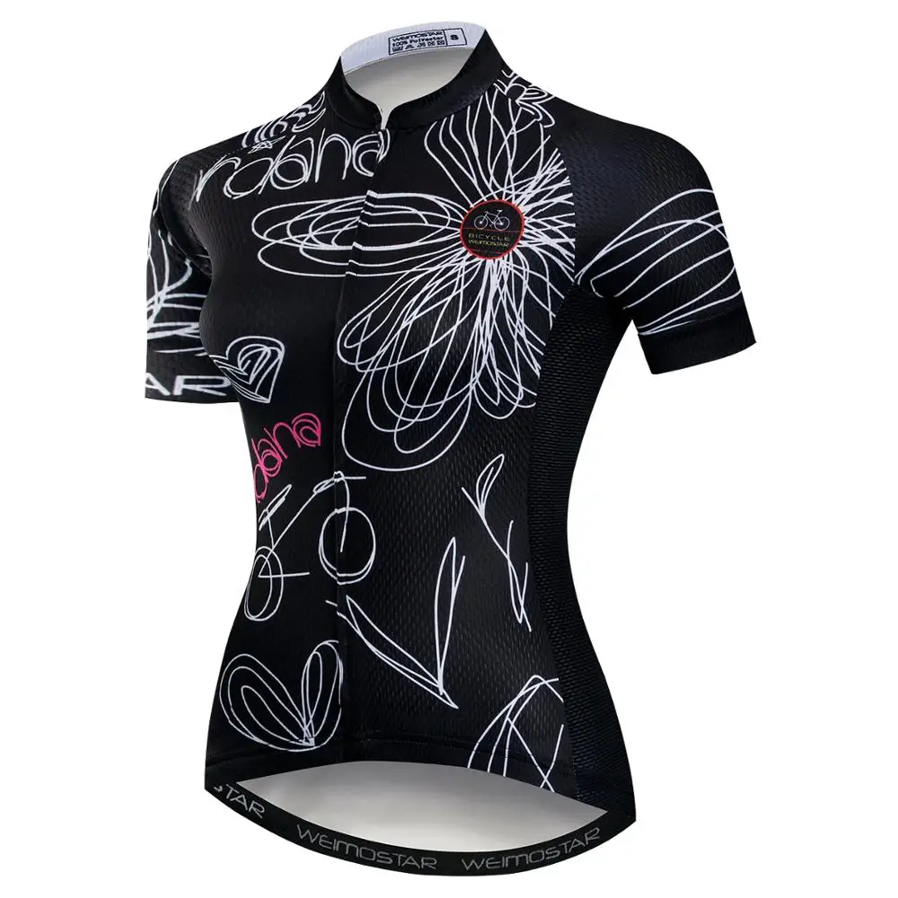 

Women Cycling Jersey Black Bike Shirt ProTeam Cycling Clothing Summer Bicycle Mtb Maillot Bike jerseys Short Sleeve Breathable