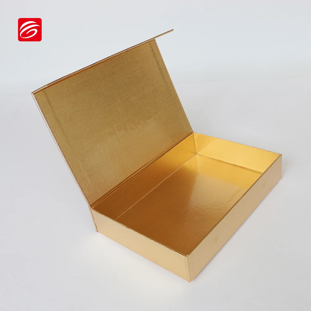 Luxury Golden Foil Stamping Logo Embossed Gold Paper Finished Cardboard ...