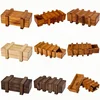 Intelligence 3D brain teaser funny cube iq game iq toy wooden puzzle magic box for adult