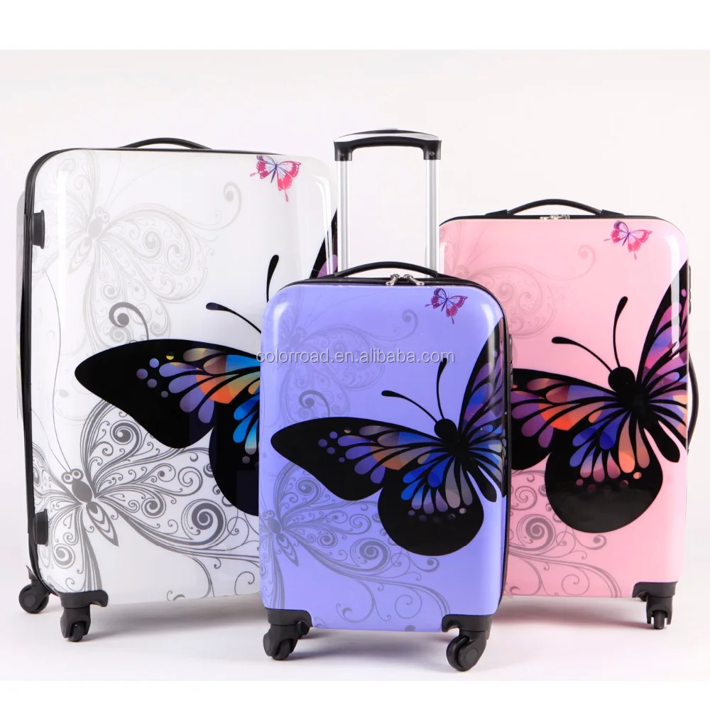 

2017 Trending ABS PC Film bgas Colorful Design Travel Trolley Luggage with Cheap Price High Quality Suitcase for Holiday travel, Customized