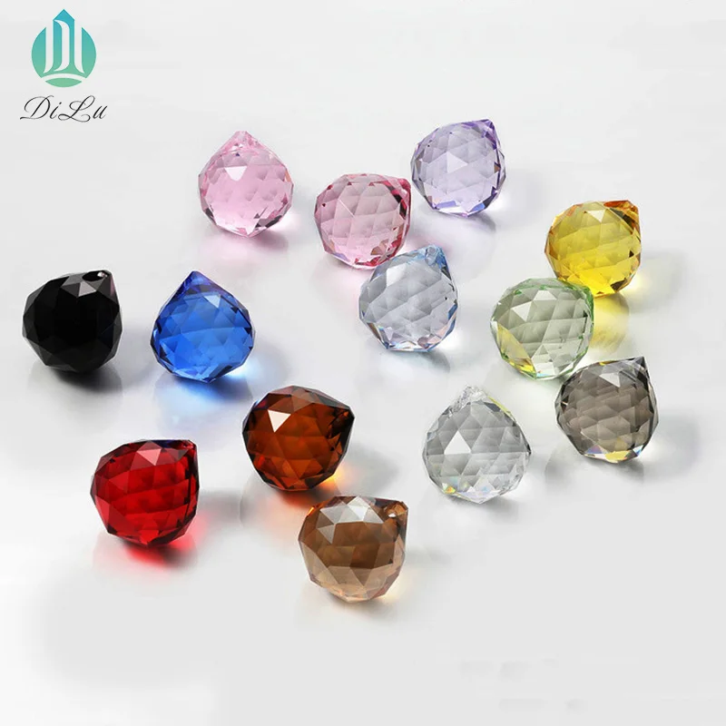 High quality faceted crystal balls for chandelier hanging glass ball hanging crystal ball