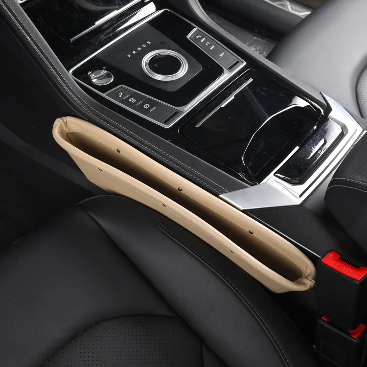 
Pu Leather Car Seat Gap Filler With Coin Box & Phone Storage 