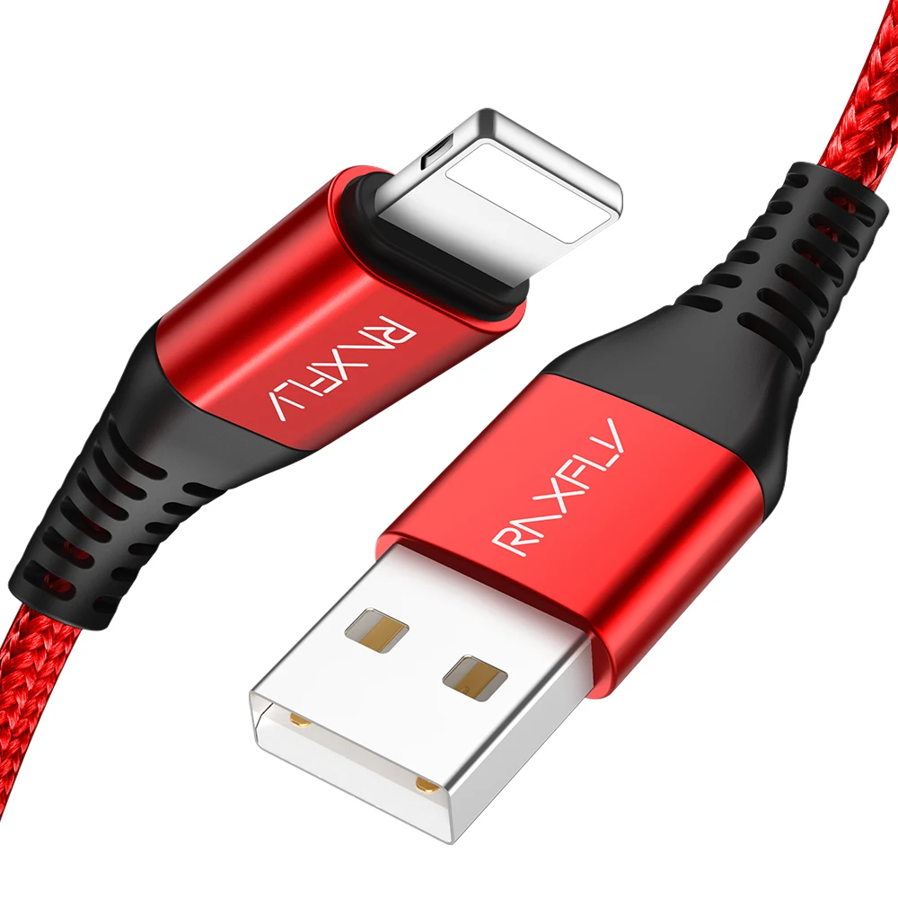 

Free Shipping 1 Sample OK RAXFLY New Design Usb For Lighting 1.2M Nylon Braided Charger Cable For iPhone For Apple