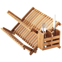 

Fashion Folding 100% Organic Zero Pollution Totally Bamboo Dish Rack and Drainer