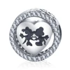 LZESHINE silver jewelry inlay crystal round heart cartoon figure modelling bracelet bead PSMB0714