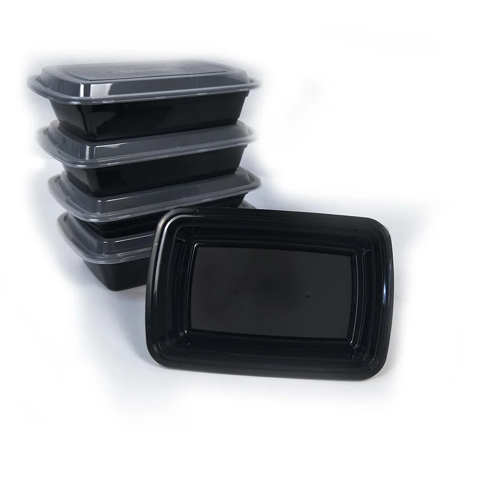 

32OZ China Wholesale Disposable Meal Prep Bento Box, Eco Friendly Tiffin Takeaway Food Containers#, Black/white/clear