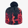 Digital Print Beanie Custom Knit With Pom Computer Printing Pire Beanie With Own Design Pattern