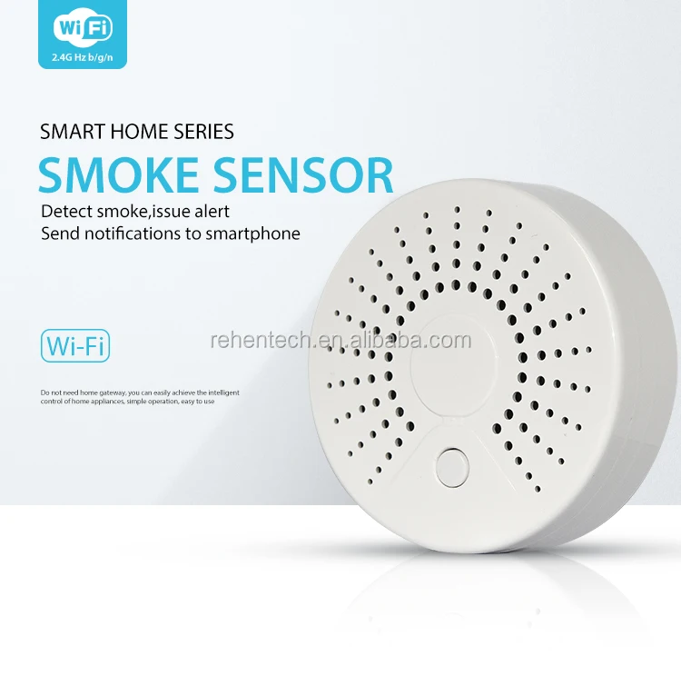 Wifi Smart Smoke Detector Sensor Wireless Fire Smoke Sensor Temperature