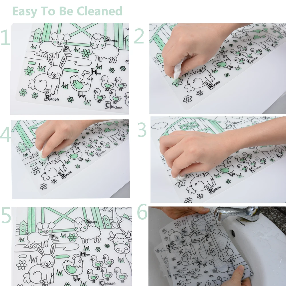 Fda Approved Silicone Painting Drawing Coloring Place Mat Washable