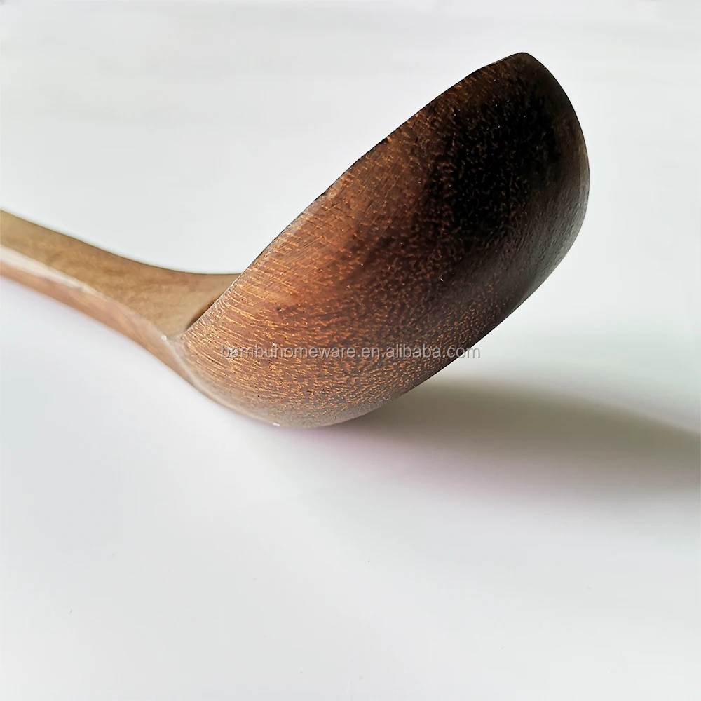 

Natural Wooden Tableware Kitchenware Large Ladle Soup Spoon Deep Porridge Hook Spoon Sauce Cookware Serving Milk Scoop