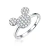 High quality sterling silver cartoon mickey mouse girl jewelry ring