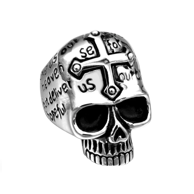 

The New Goods Cross Gentleman Rings Wholesale Stainless Steel Skull Ring, Gold;silver;black