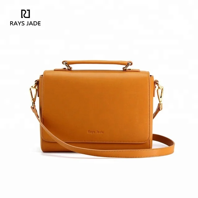 

China supplier ladies designer handbag amber leather messenger bag for women