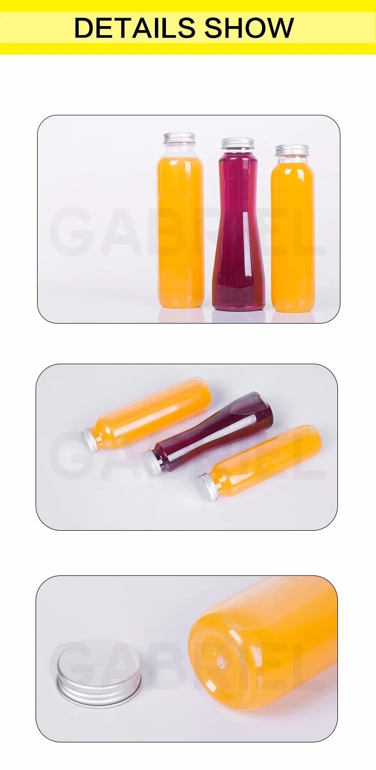 Hot Sale Unique Shape Soft Drinking Bottle Aluminium Cap Beverage