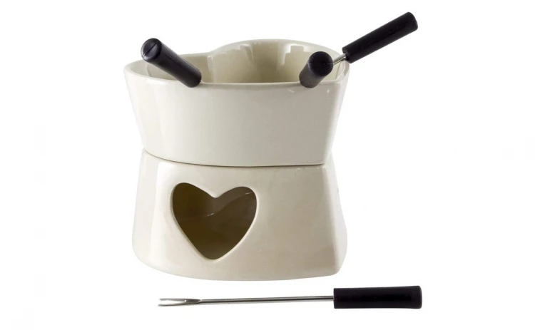 Easy clean grace chocolate melting pots cheap stontware cheese fondue for gathering 