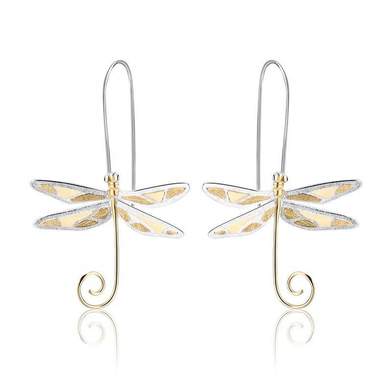 

Creative Dragonfly 925 Silver Drop dragon earring