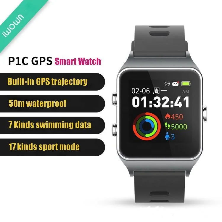 

IWOWN P1C 2019 Waterproof Smart Watch Heart Rate Health Sleep Monitoring Wristband GPS Tracking Bracelet for Elderly