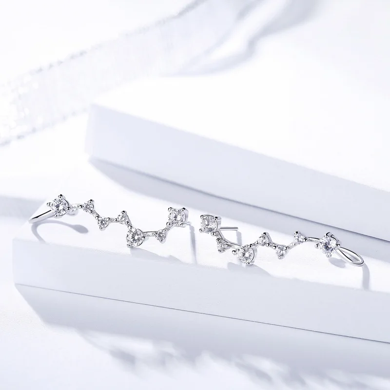 

925 sterling silver diamond long earrings, Silver or customized