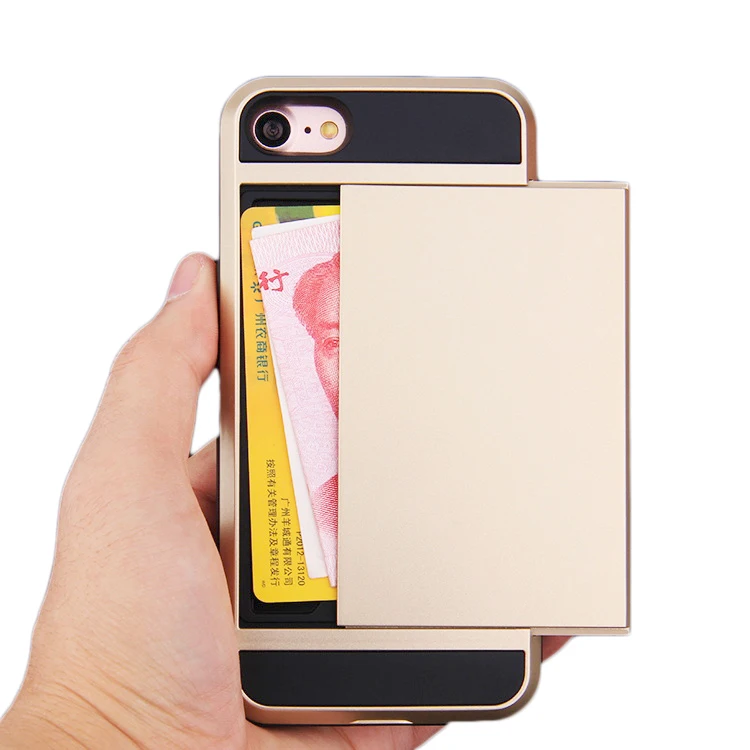 

cell phone credit card holder case sliding, for iphone SE 5 6 6S 7 Plus for iphone case with secret compartment phone case, Multi colors