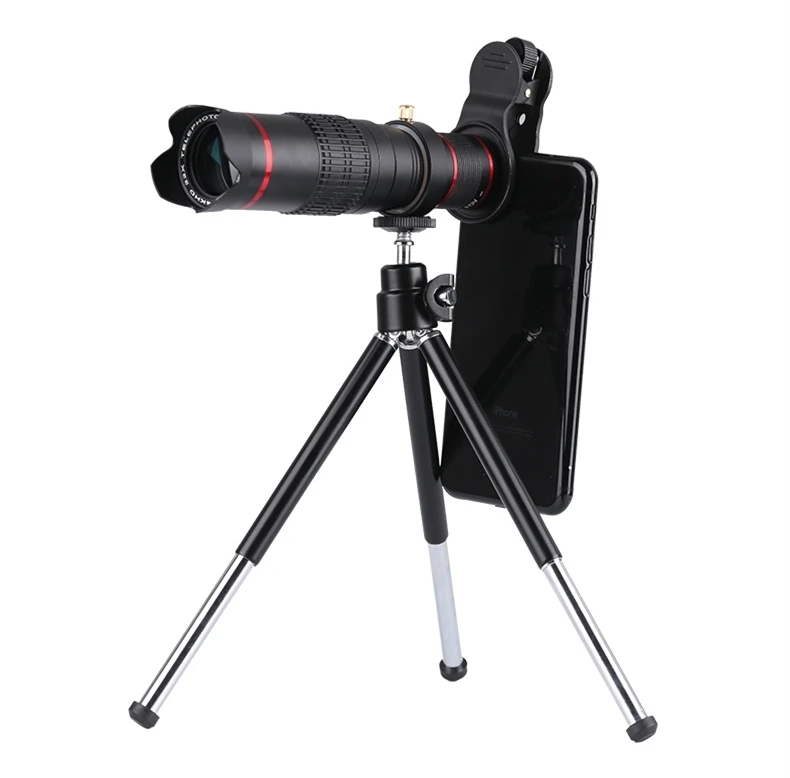 

SIROKA 22X HD Cell Phone Camera Lens Kit Universal Optical Zoom Telephoto Telescope with Clip and Tripod for Smartphone, Black