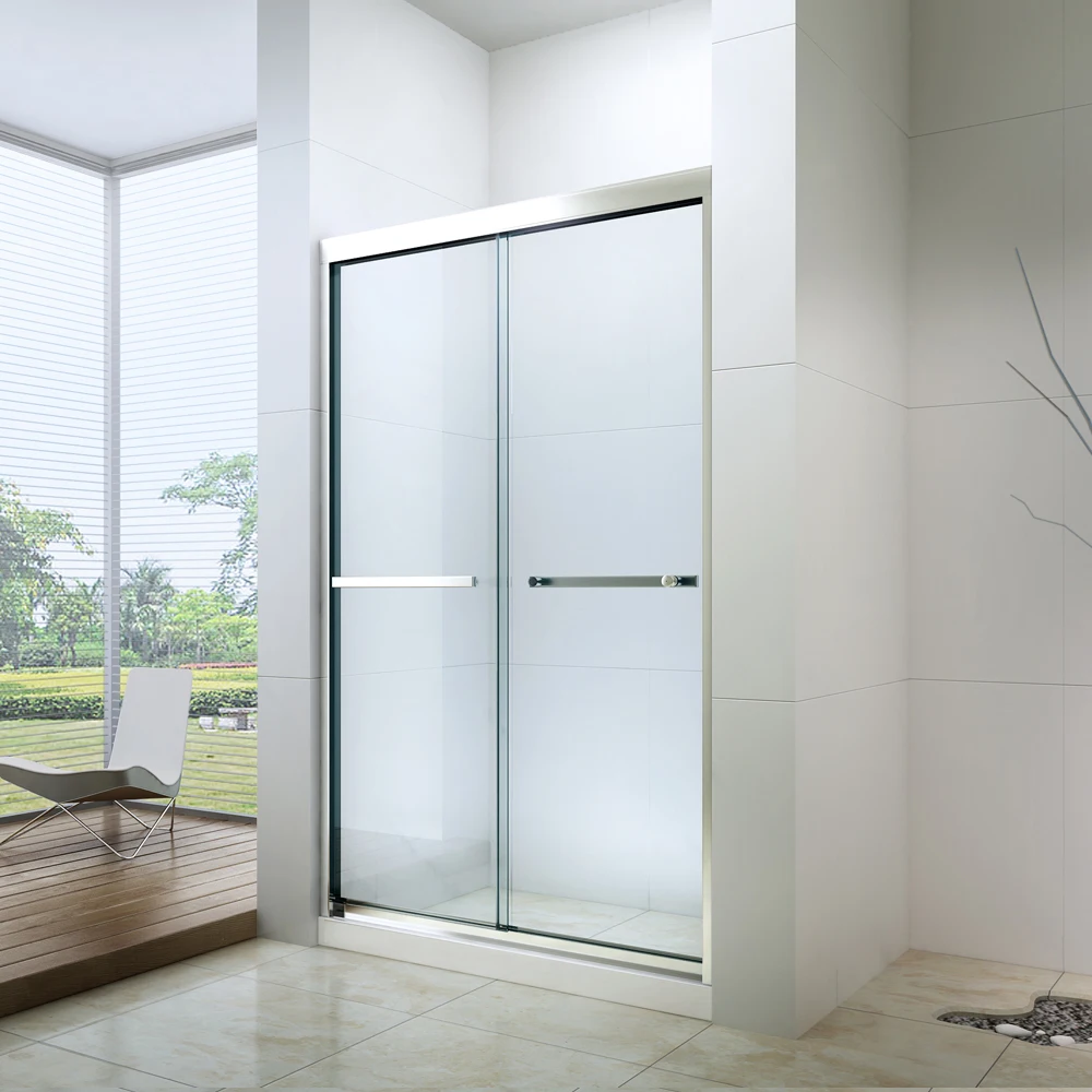 Ex904 2 Door Luxury Sliding Straight Frame Stainless Steel Shower