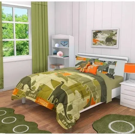 Buy 5 Piece Kids Dinosaurs Comforter Full Set For Boys Camo