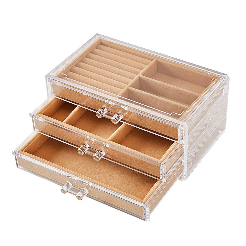 Acrylic Transparent Jewelry Box Earrings Stud Earrings Dust Jewelry Storage Box