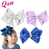 CPSIA passed rhinestone colorful ribbon 8 jojo inch hair bow