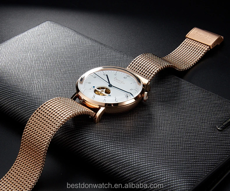 

Classic mens transparent skeleton automatic mechanical watch