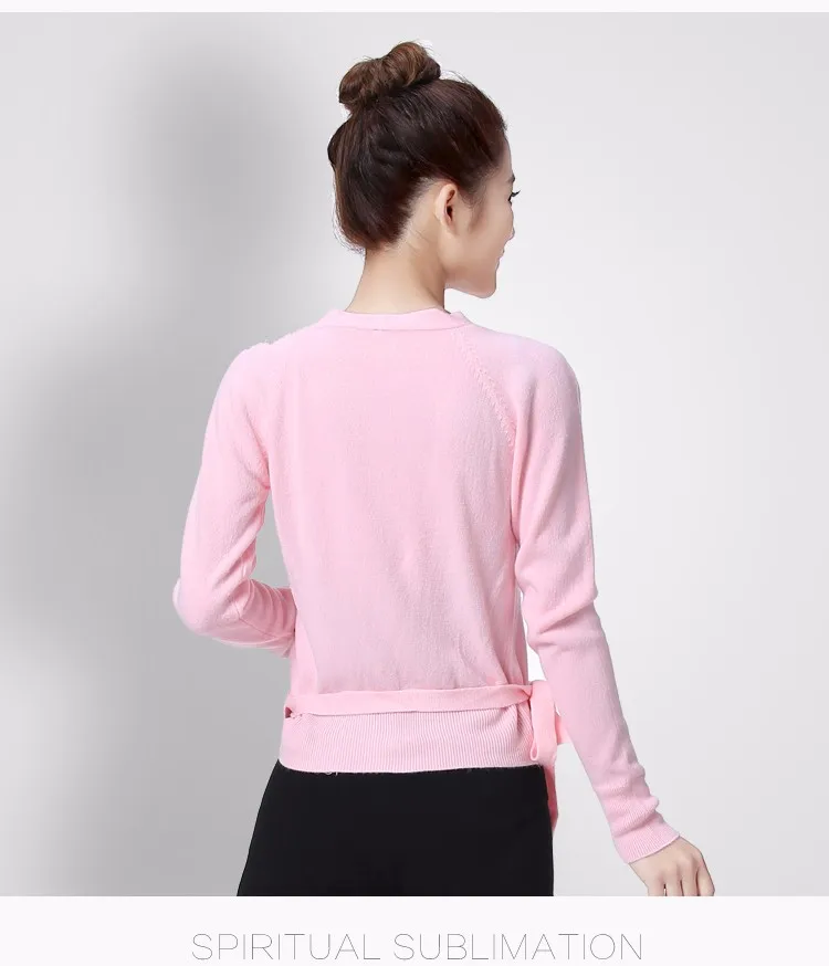 Pink Long Sleeve Ballet Wrap Top Adult Child Ballet Sweater Cheap Girls Clothes Women Ballet 