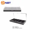 10 colors square lattices matte black customized plastic rectangle eyeshadow case