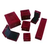 Wholesale bench concave suede flocking jewelry box for pendant ring bracelet and earrings packaging boxes