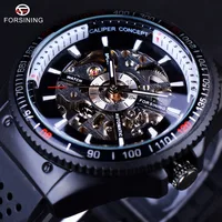 

Fashion Casual Forsining watch mens Top Brand Luxury Rotating Bezel Sport Design Silicone Band Men Watches Automatic Clock