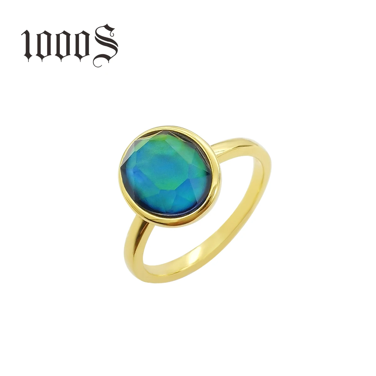 

925 Sterling Silver Adjustable Colors Emotional Temperature Changing Mood Ring Jewelry Custom Water Drop Shape Design, Changing color