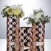 high quality different types decoration rose gold mirror modern flower cylinder blown glass vase