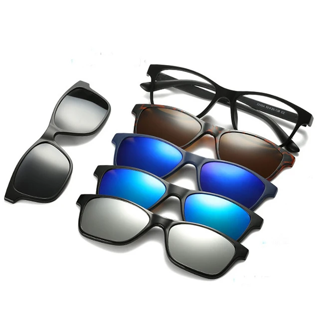 

DLC2246 PC Polarized Sun Glasses with 5 Magnetic Clips on Sunglasses Set