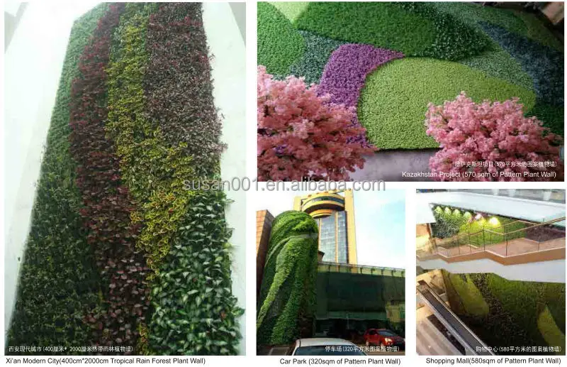 Vertical plant artificial walls plastic green wall for home garden decoration