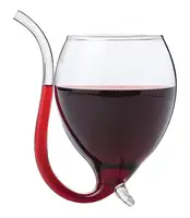 

Creative Vampire Clear Borosilicate Filter Red Wine Glass With Drinking Tube Straw