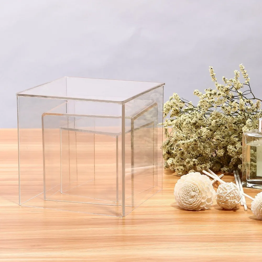 Cheap Acrylic Display Case Display Box 4 Sided Acrylic Cube,Museum Box