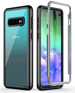 For Samsung Galaxy S10 Plus Clear Bumper Phone Case, Shock-Absorption Rugged Heavy Duty Armor Case Cover for Samsung Galaxy S10+