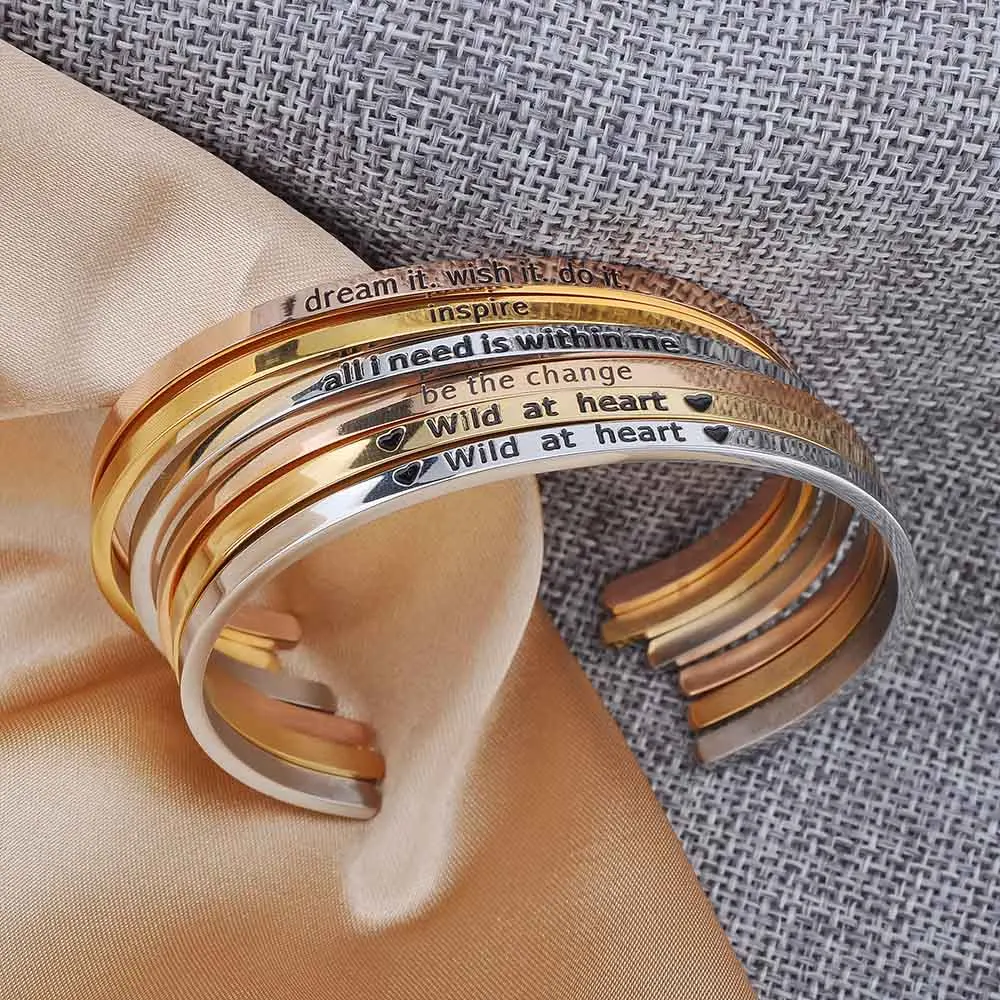 Wholesale Bracelet Jewelry Packaging Custom Long Cuff Stamped Bijoux