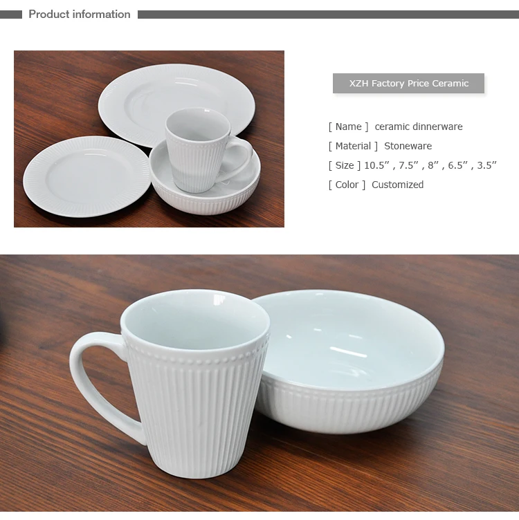 White Dinner Set Ceramic & Porcelain Dinnerware Thailand Houseware