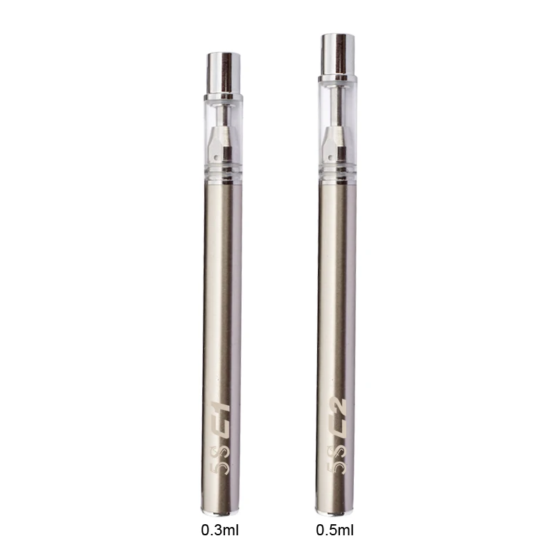 

high quality disposable cbd vape pen 5S C1/ C2 with 0.3ml 0.5ml pyrex glass container wholesale