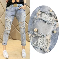 

2019 Europea women stitch lace jeans women hot sale denim pants(style 17W-SKINNY-JEANS-9)